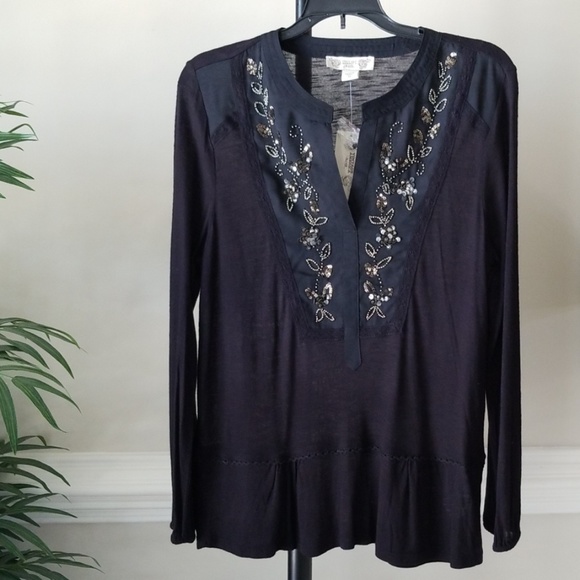 Vintage America Tops - Vintage America Black Long Sleeve Top size Medium New
